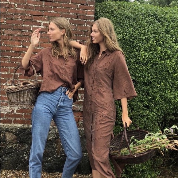 Mango MNG Chocolate Brown Dress Silky Satin Finish Cupro Button Front Size 4 - Picture 8 of 9